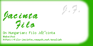 jacinta filo business card